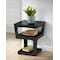 Baxton Studio Clara Black Modern End Table with 3-Tiered Glass Shelves 102-5099 - alternate 3